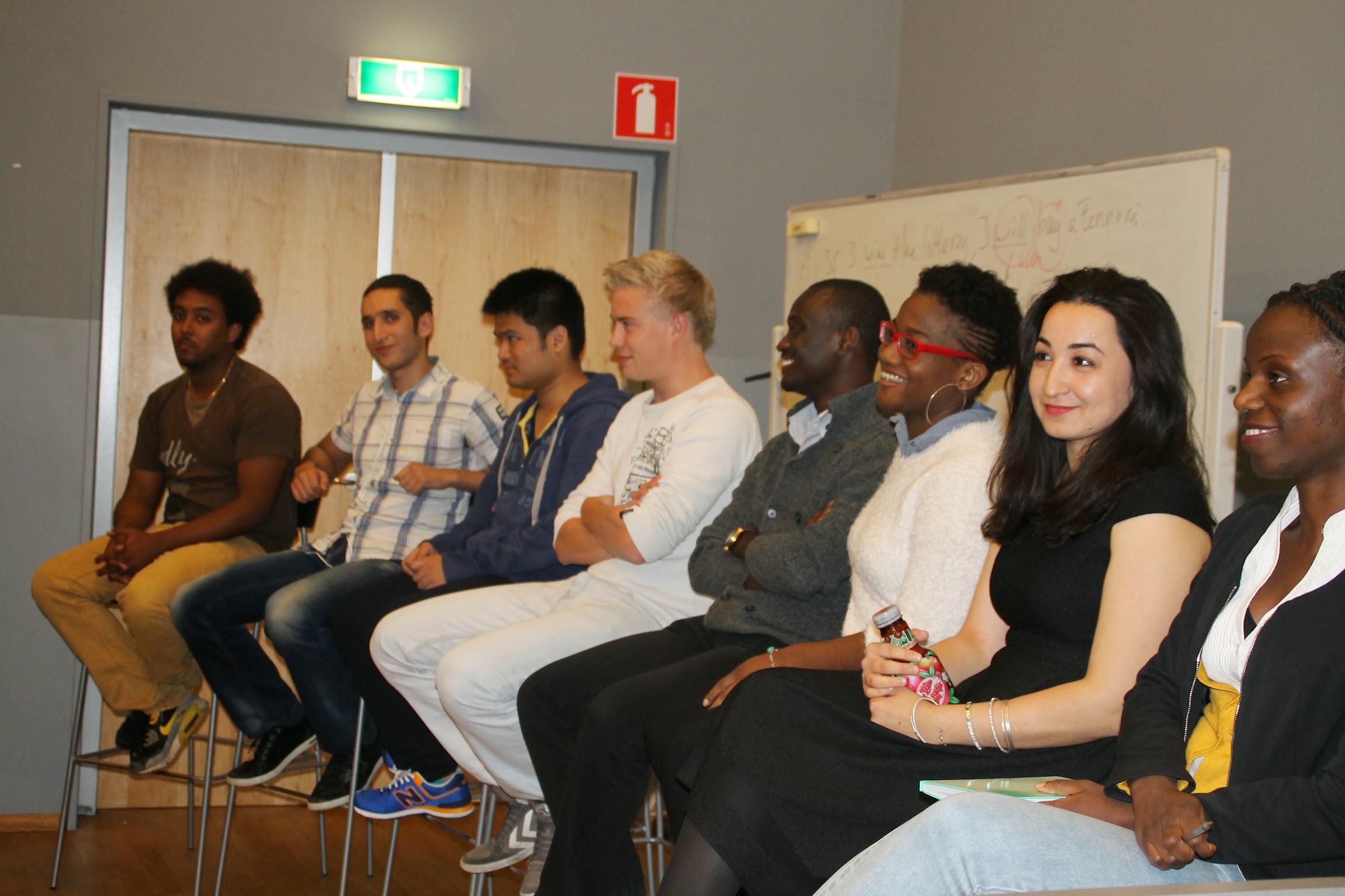 Panel member giving a talk to freshers